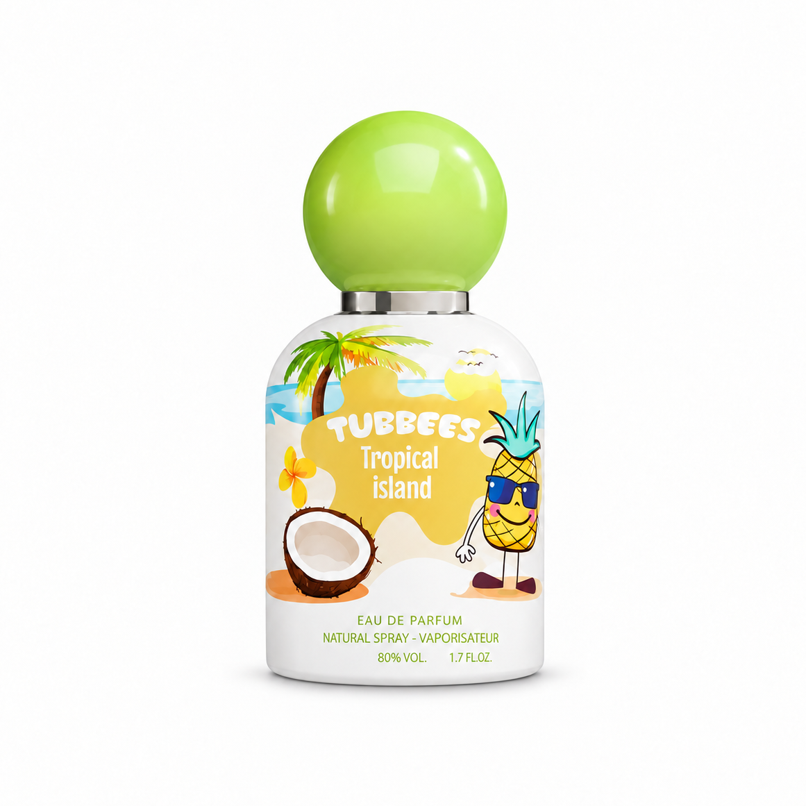 TUBBEES TROPICAL ISLAND EDP 50ML bottle on white background