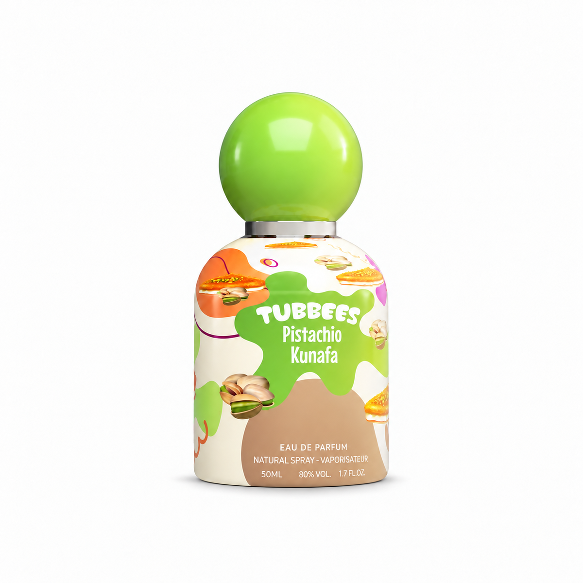 TUBBEES PISTACHIO KUNAFA 50ml bottle on white background