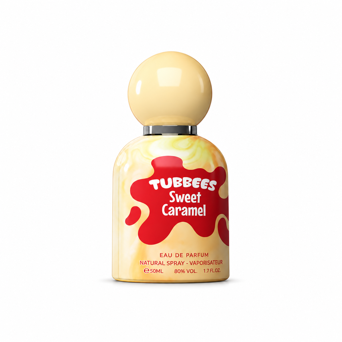 TUBBEES SWEET CARAMEL 50ml bottle on white background