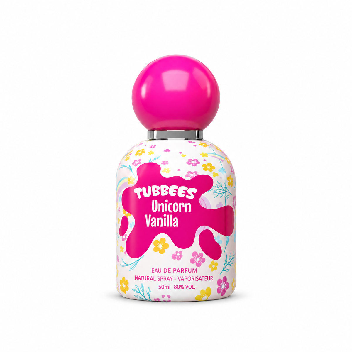 TUBBEES UNICORN VANILLA 50ml bottle on white background