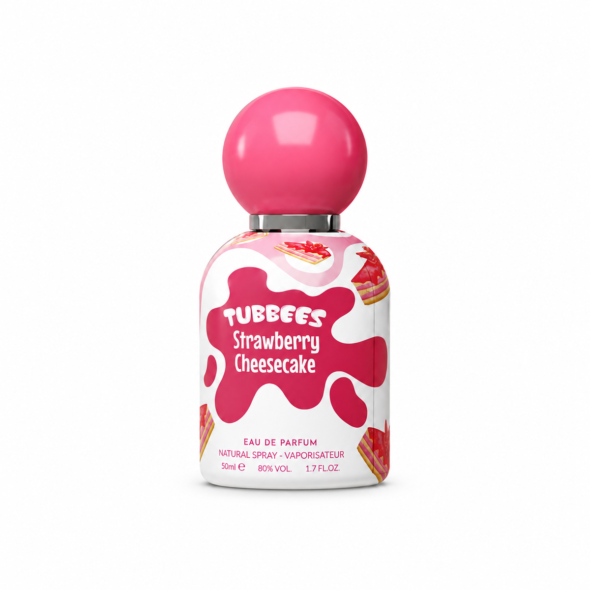 TUBBEES STRAWBERRY CHEESECAKE 50ml bottle on white background